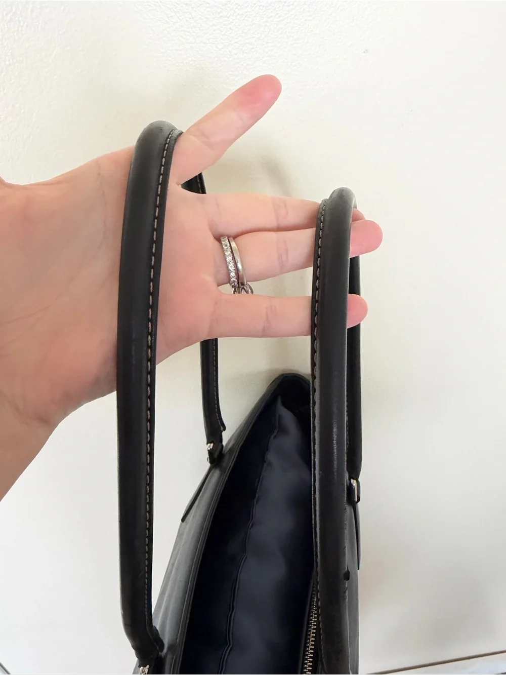 COACH Vintage H2S-9426 Black Leather Tote Computer Bag with Black Wristlet